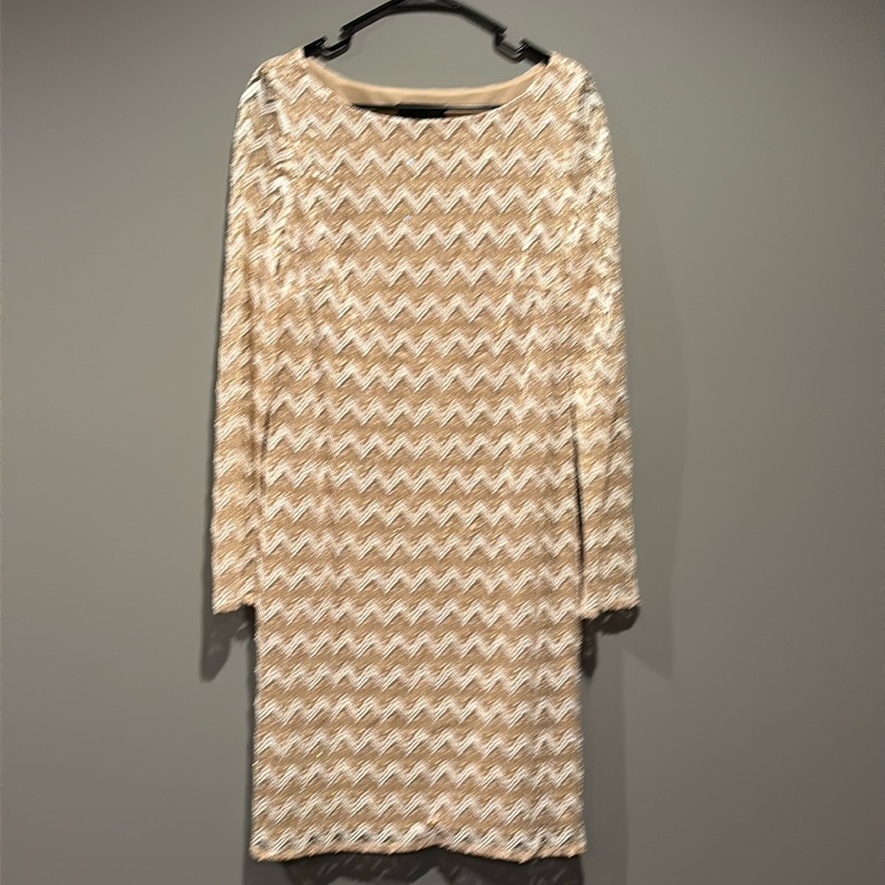 Gorgeous Jessica Howard Champagne Gold Cocktail Dress Short Party Lace 14
